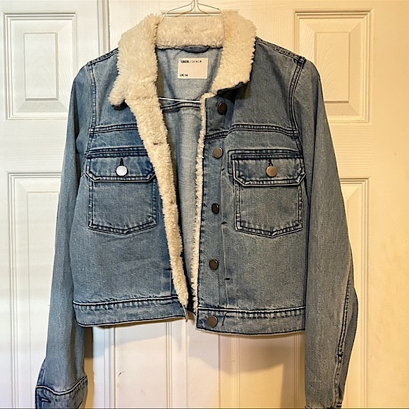 ASOS denim sherpa fleece collar jacket - Picture 6 of 12